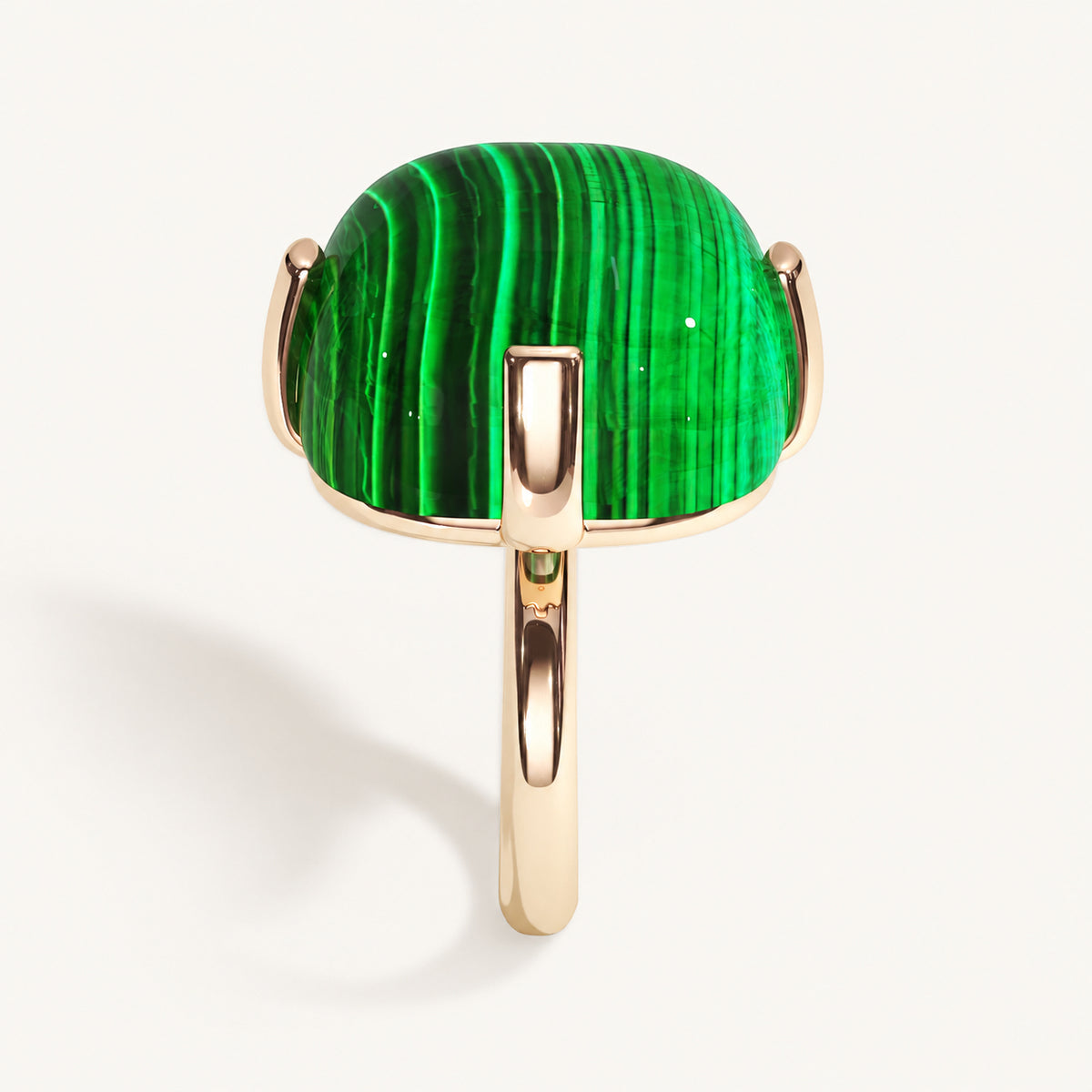 Cushion Bold Malachite Ring