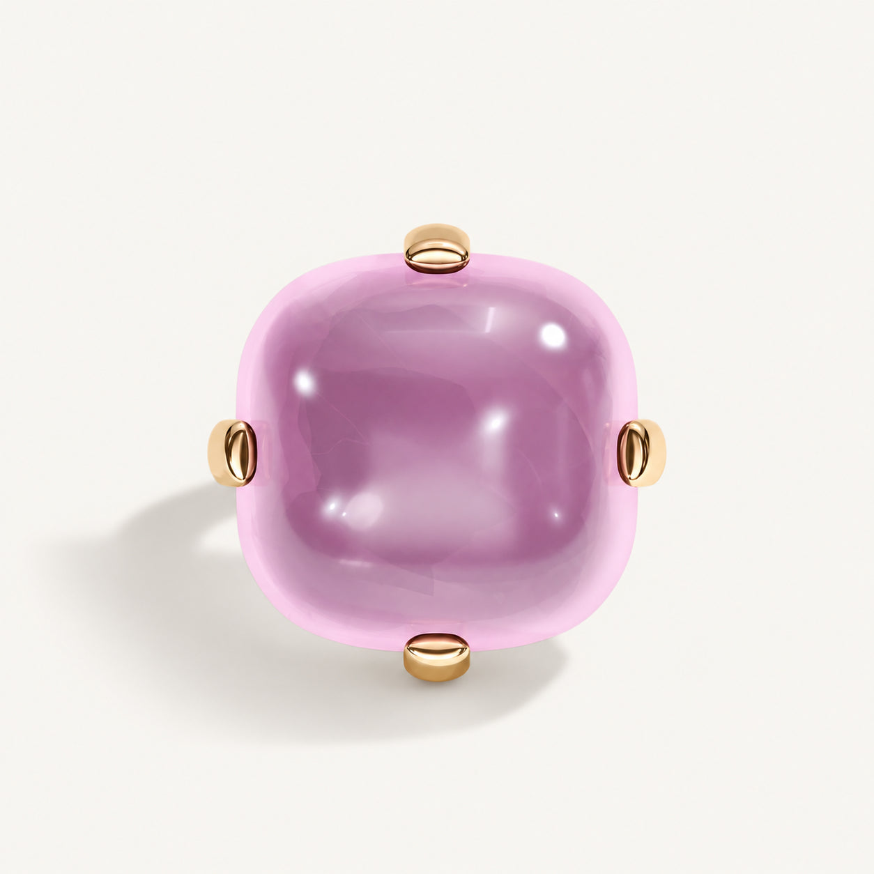Cushion Bold Rose Quartz Ring