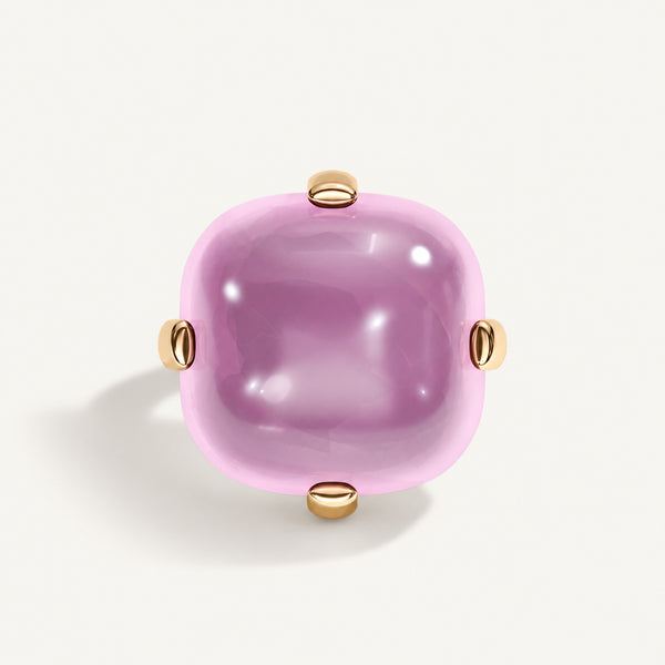 Cushion Bold Rose Quartz Ring