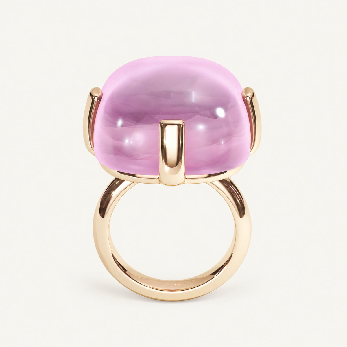 Cushion Bold Rose Quartz Ring