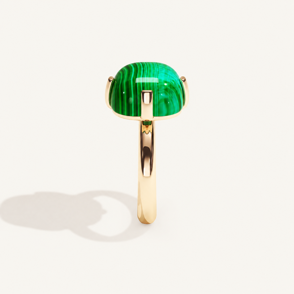 Cushion Petit Malachite Ring