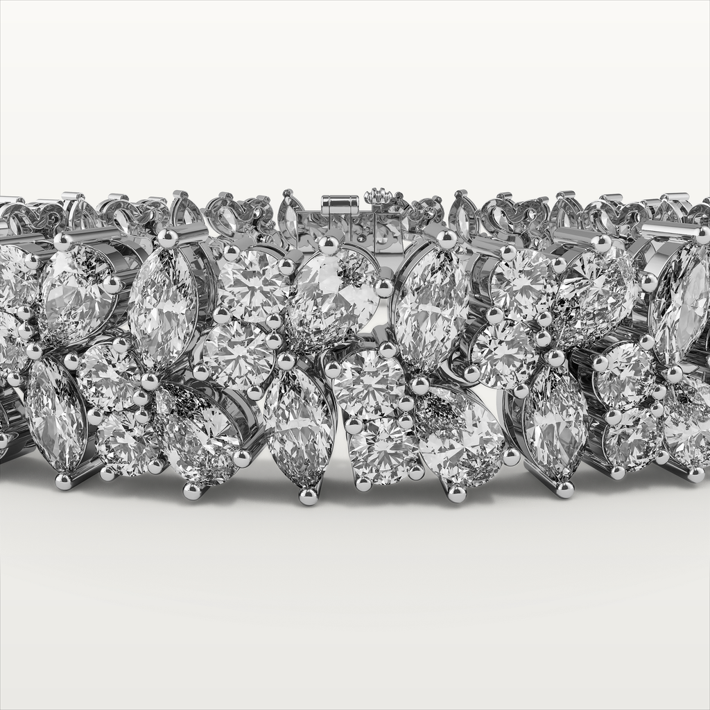 3 Row Mosaic Diamond Bracelet