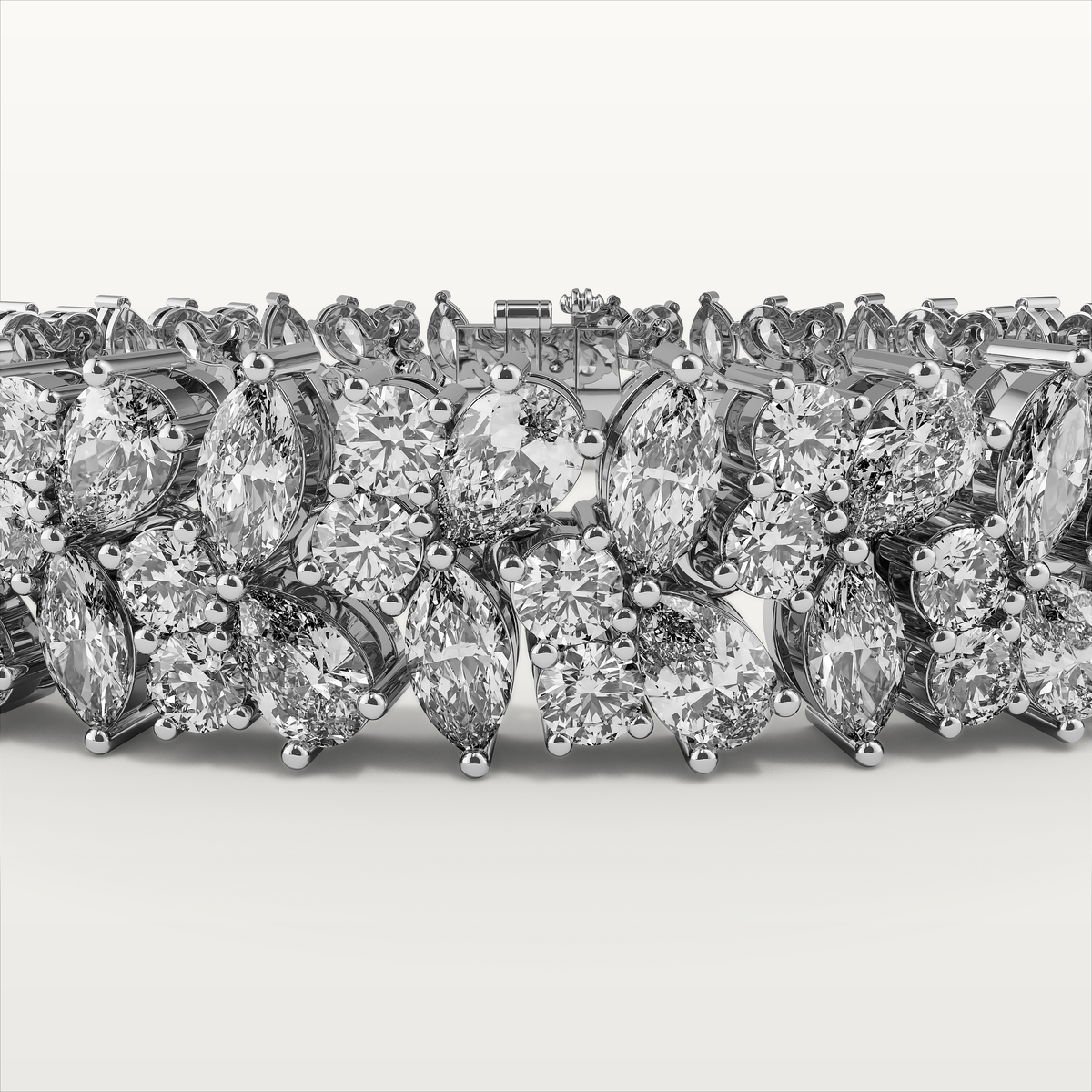 3 Row Mosaic Diamond Bracelet