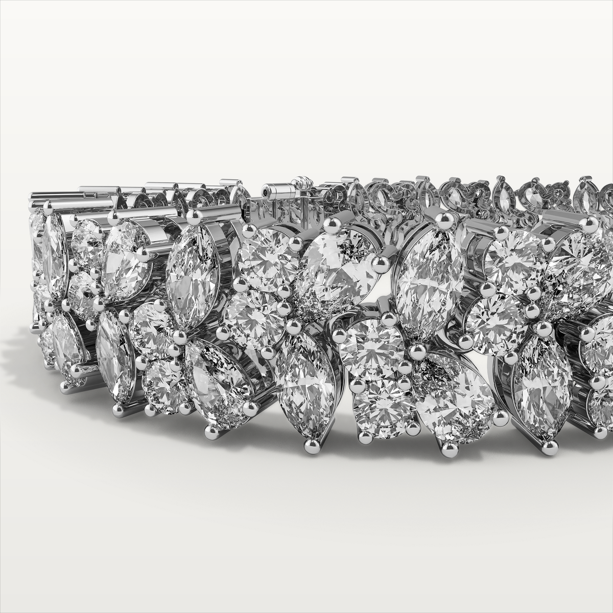 3 Row Mosaic Diamond Bracelet