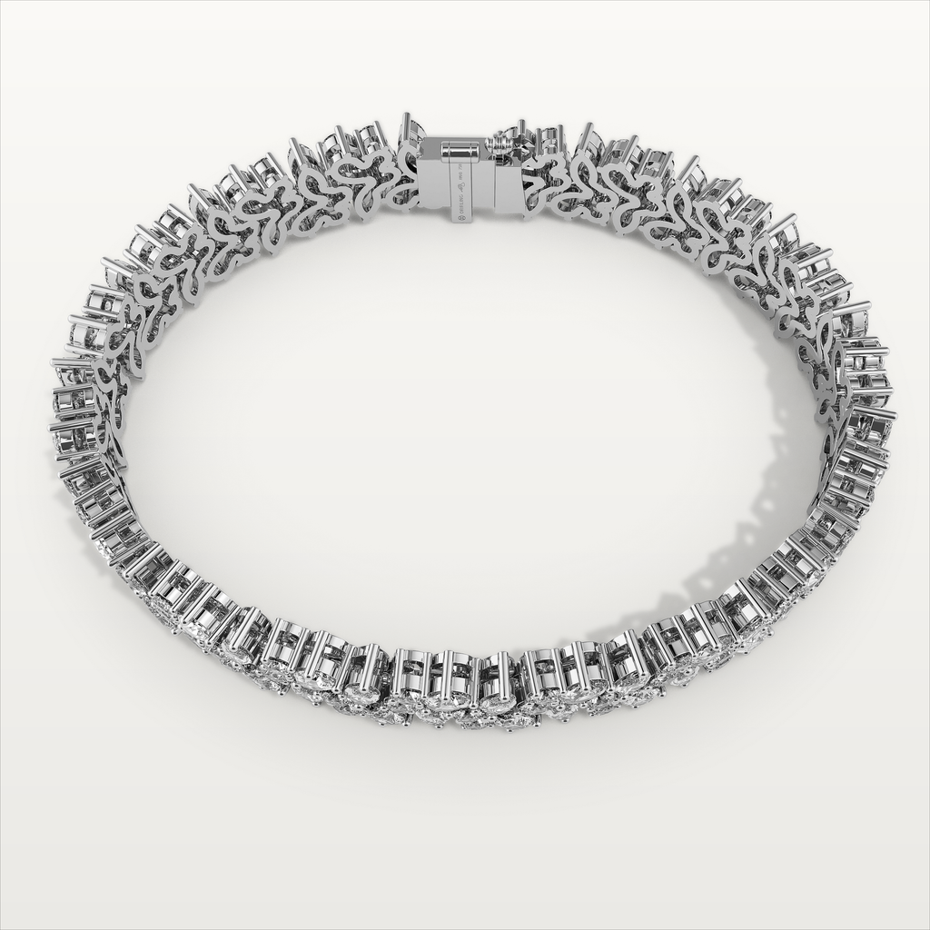 3 Row Mosaic Diamond Bracelet