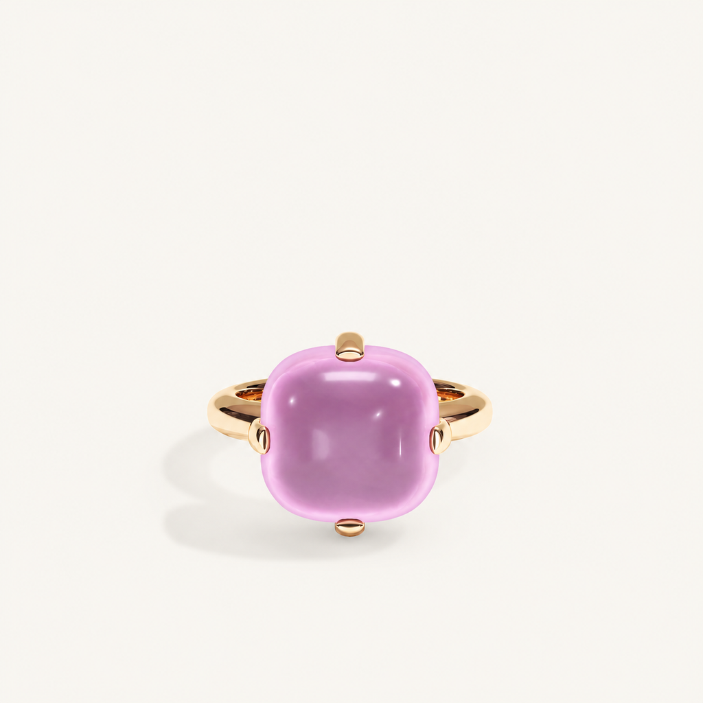 Cushion Petit Rose Quartz Ring