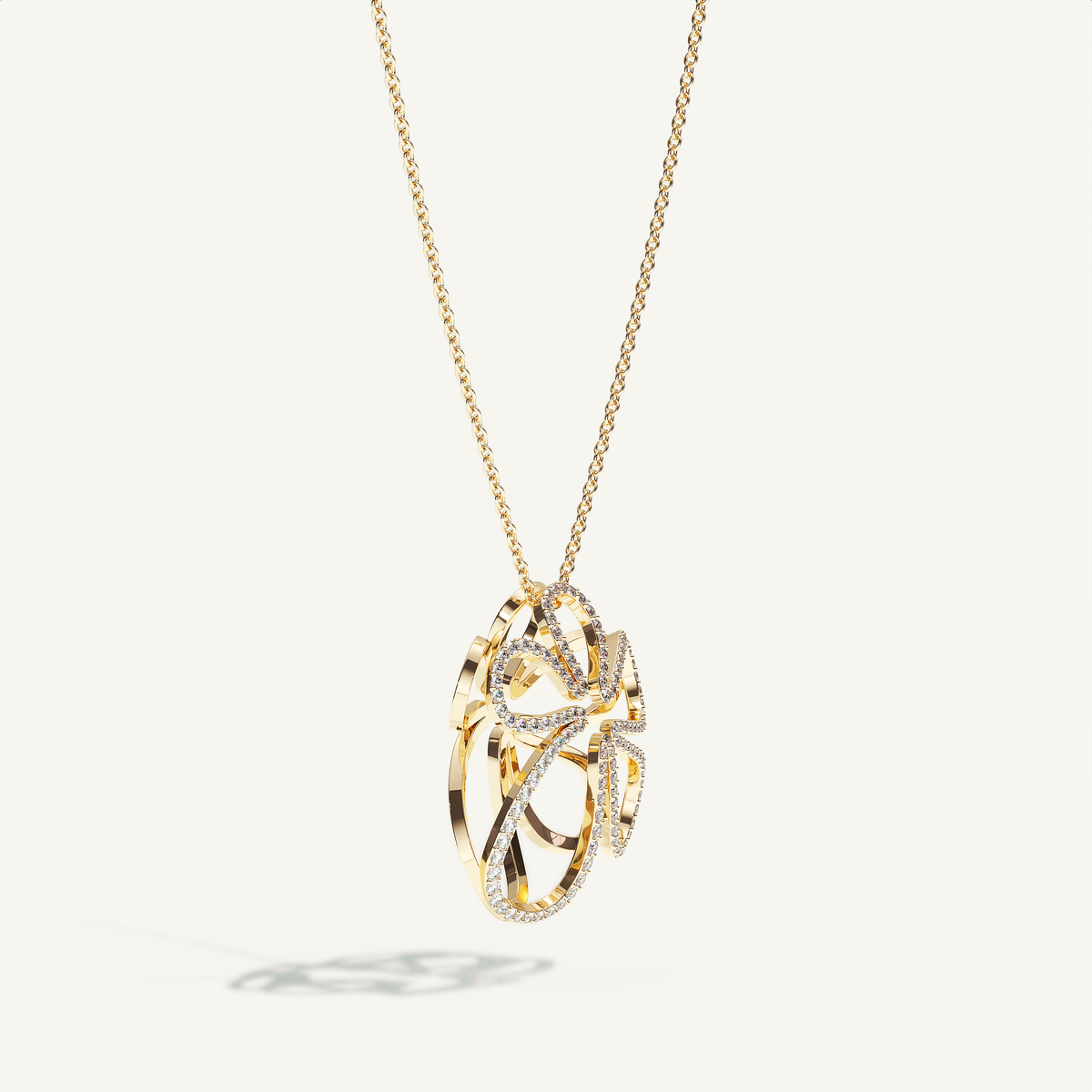 Open Bloom Diamond Necklace in 18-karat yellow gold — view 1