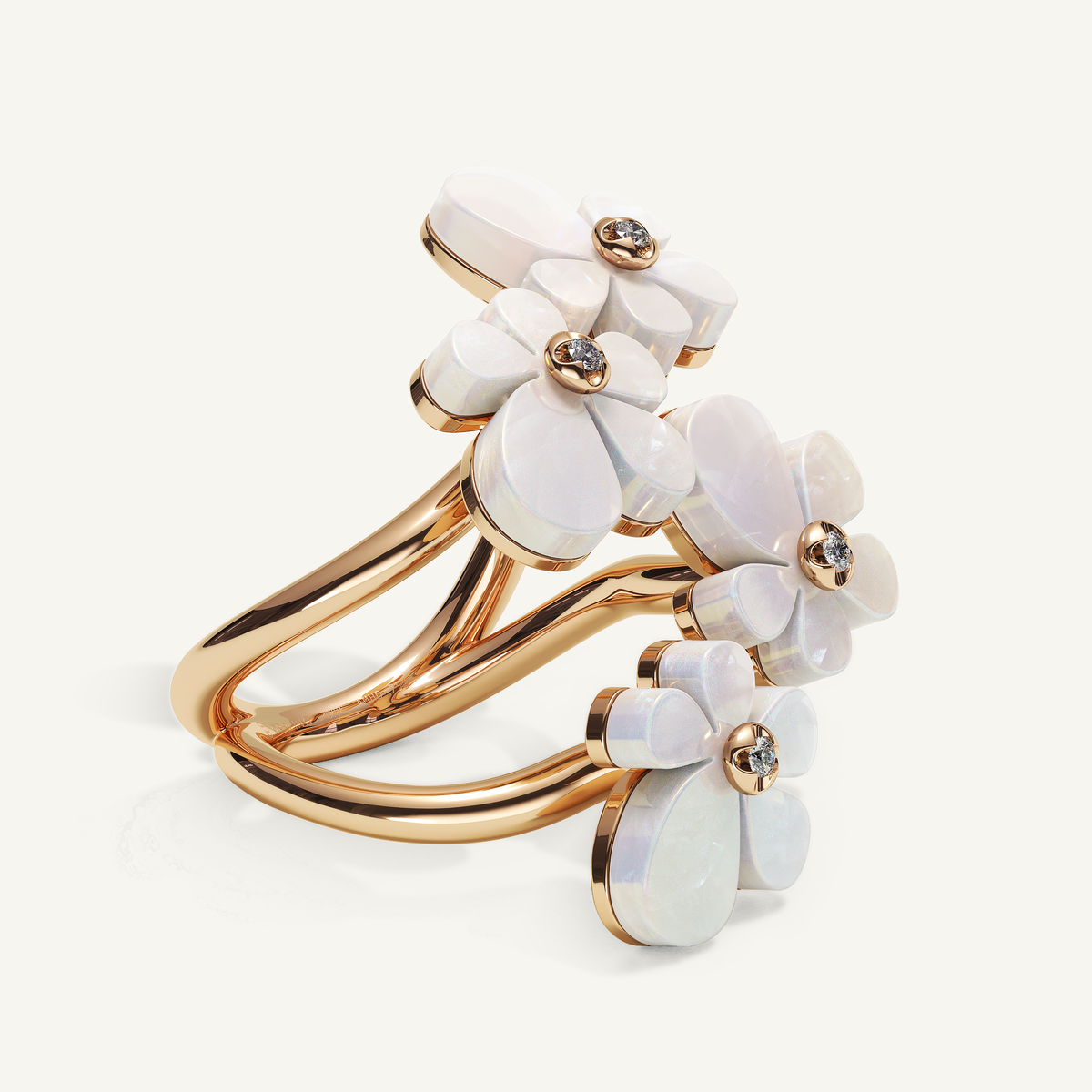 Gisela Mother of Pearl Tetra Ring