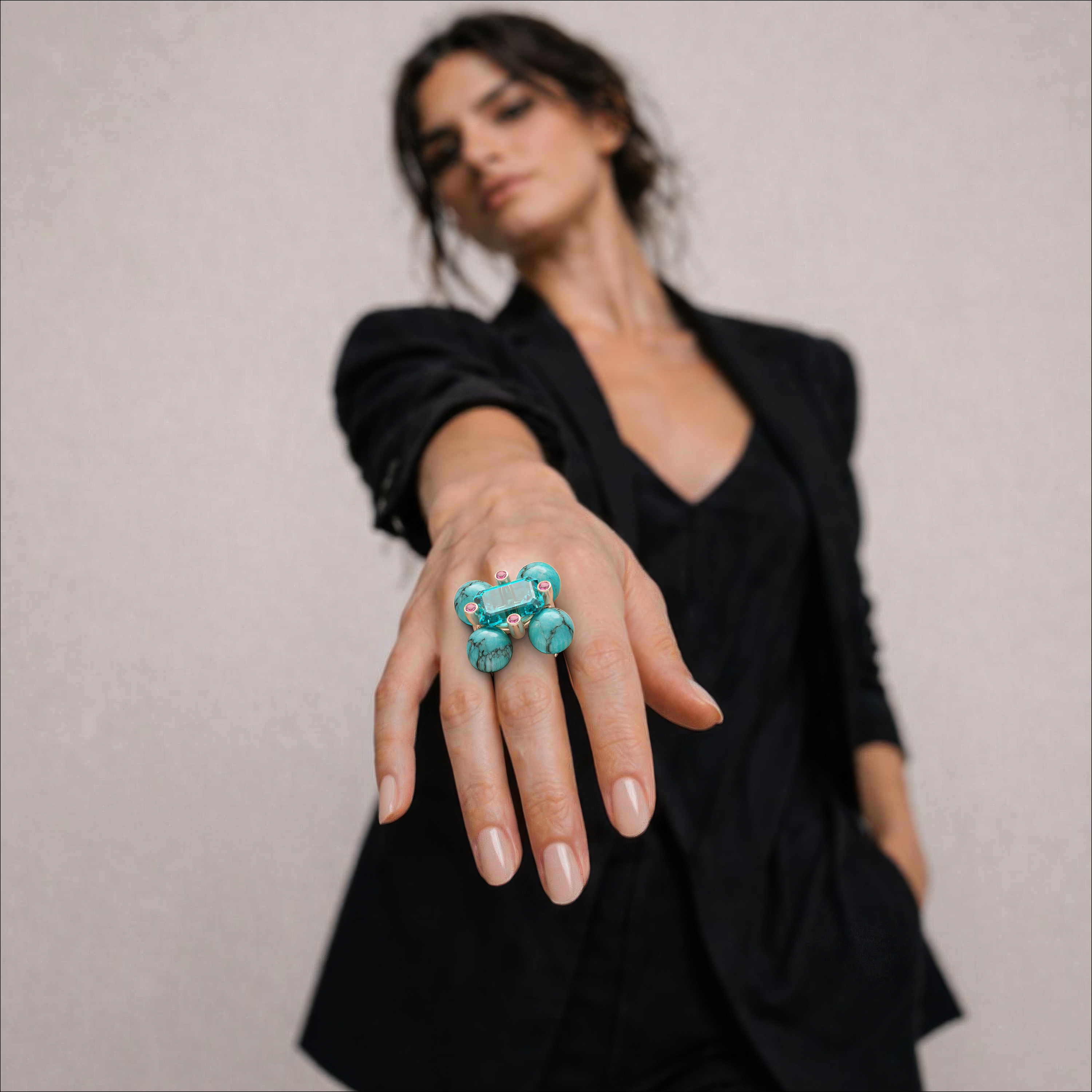 Barbelle Centerstone Ring