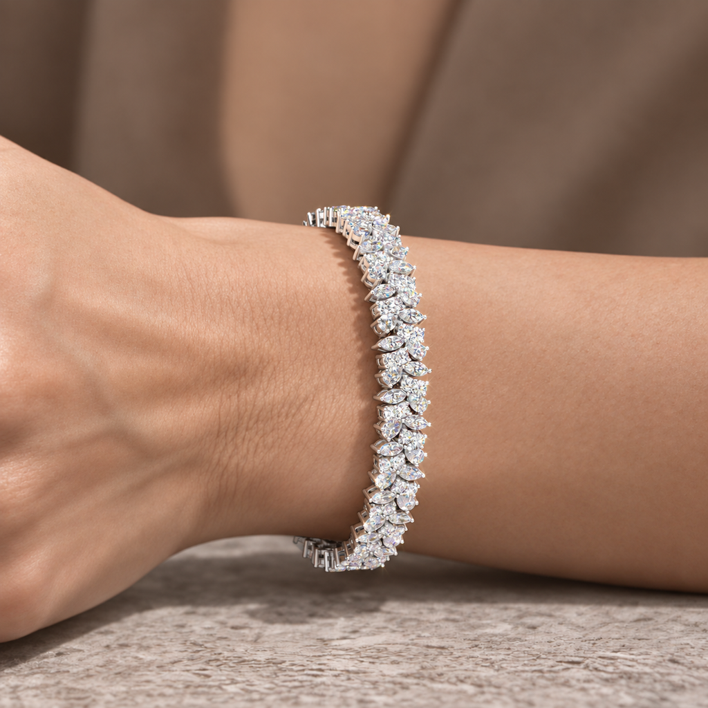 3 Row Mosaic Diamond Bracelet