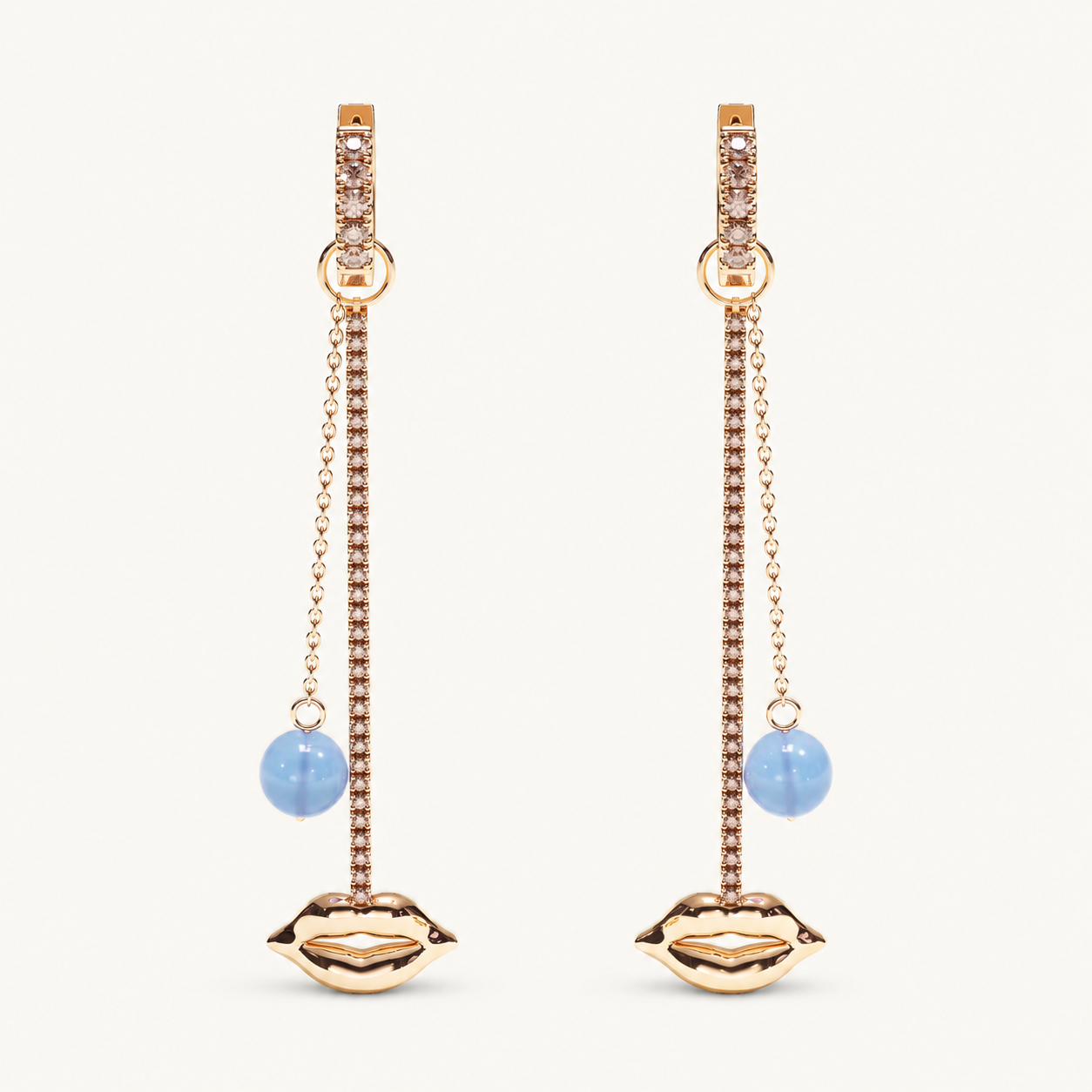 JUST LIPS ROUTE BRUNE CHANDELIER EARRINGS
