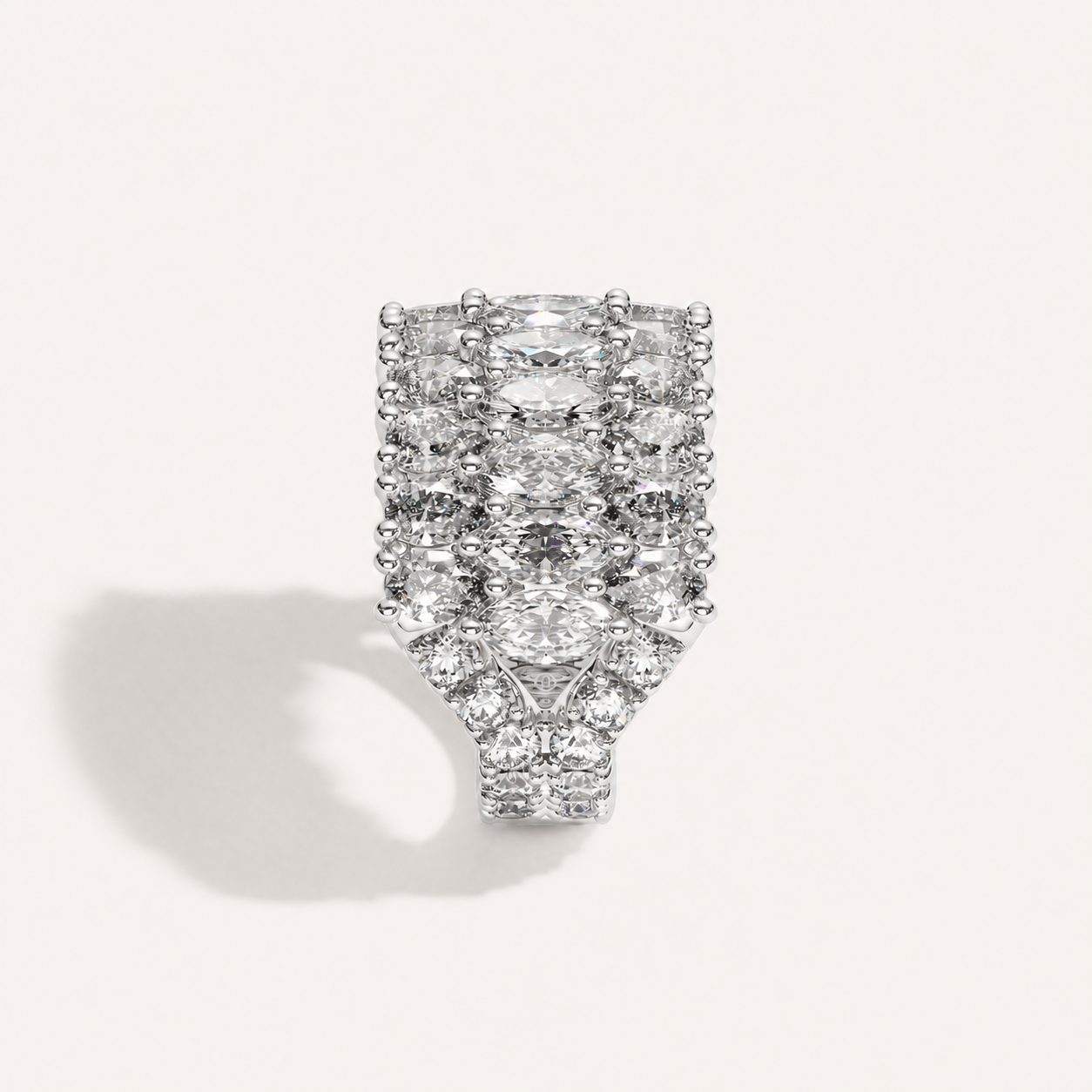 Three-Row Diamond Ring