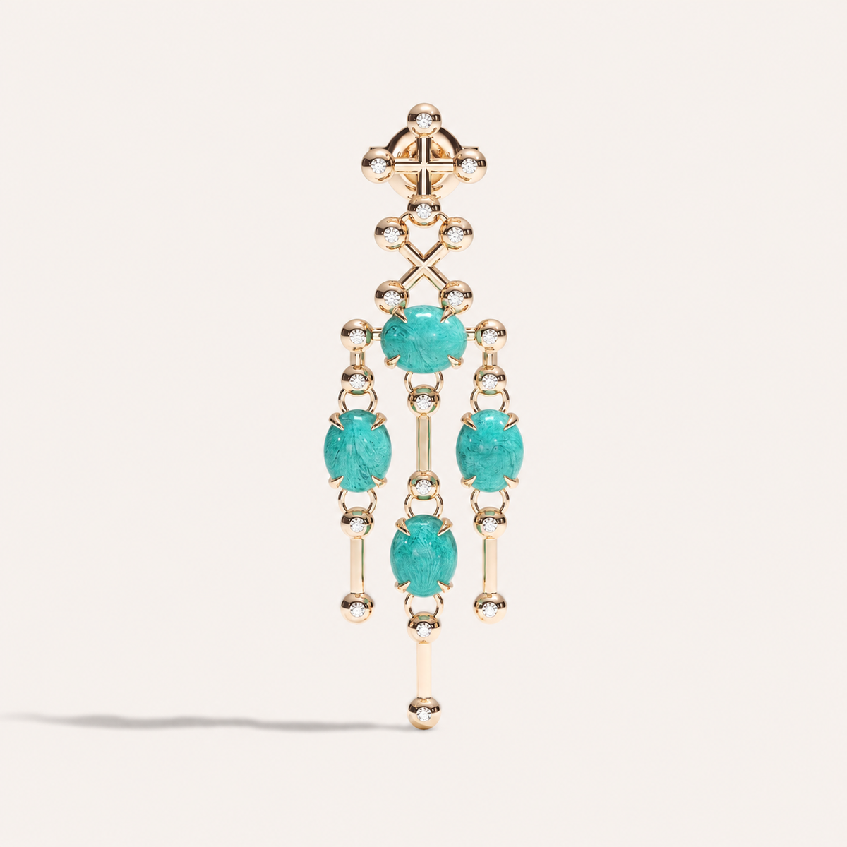 Barbelle Chandelier Ear Pendants — Turquoise