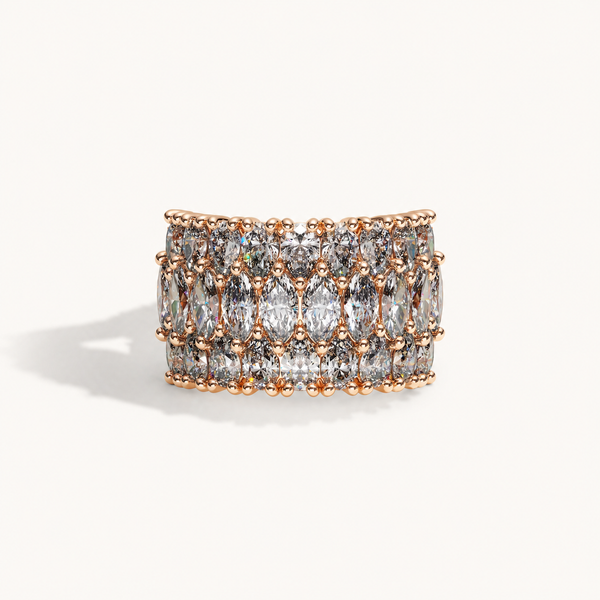 Three-Row Diamond Ring