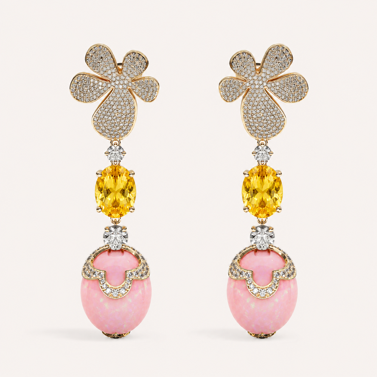 Gisela Yellow Saphire and Turqouise Chandeliers