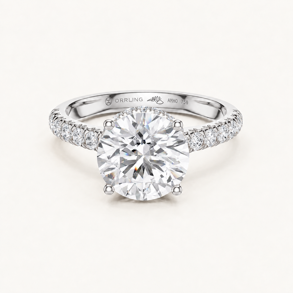 Aureline 18K white gold, subtle Orrling engraving