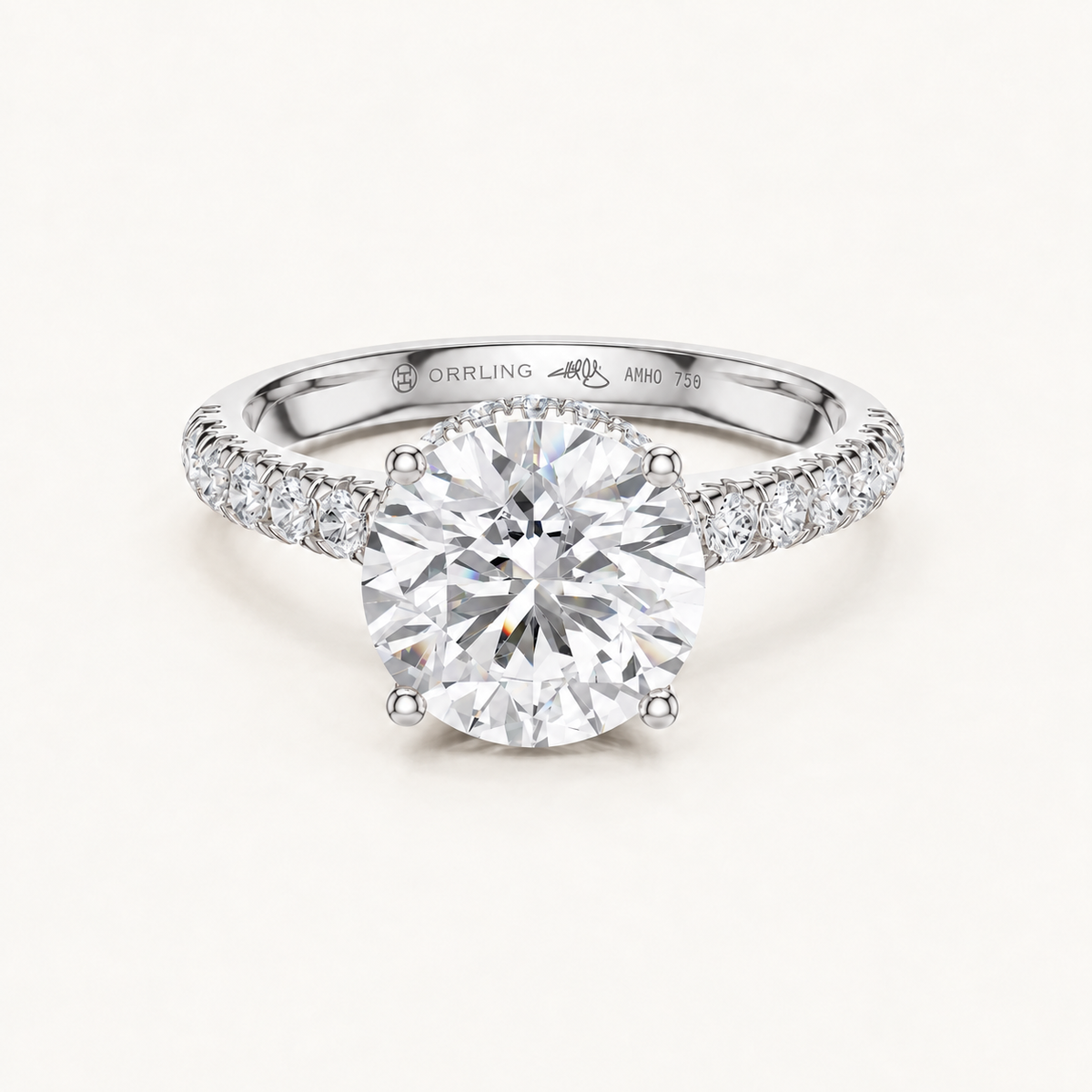 Aureline 18K white gold, subtle Orrling engraving