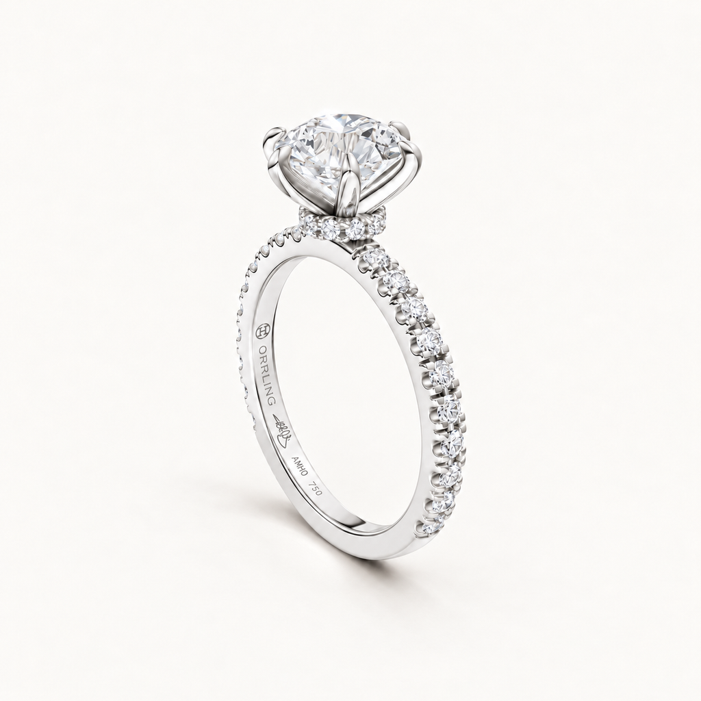Serenne 18K white gold, subtle Orrling engraving