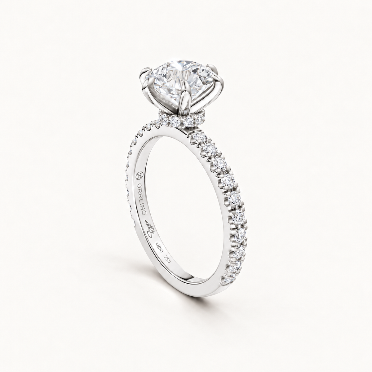 Serenne 18K white gold, subtle Orrling engraving