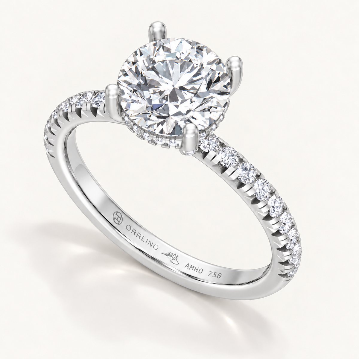 Lumerelle 18K white gold, subtle Orrling engraving