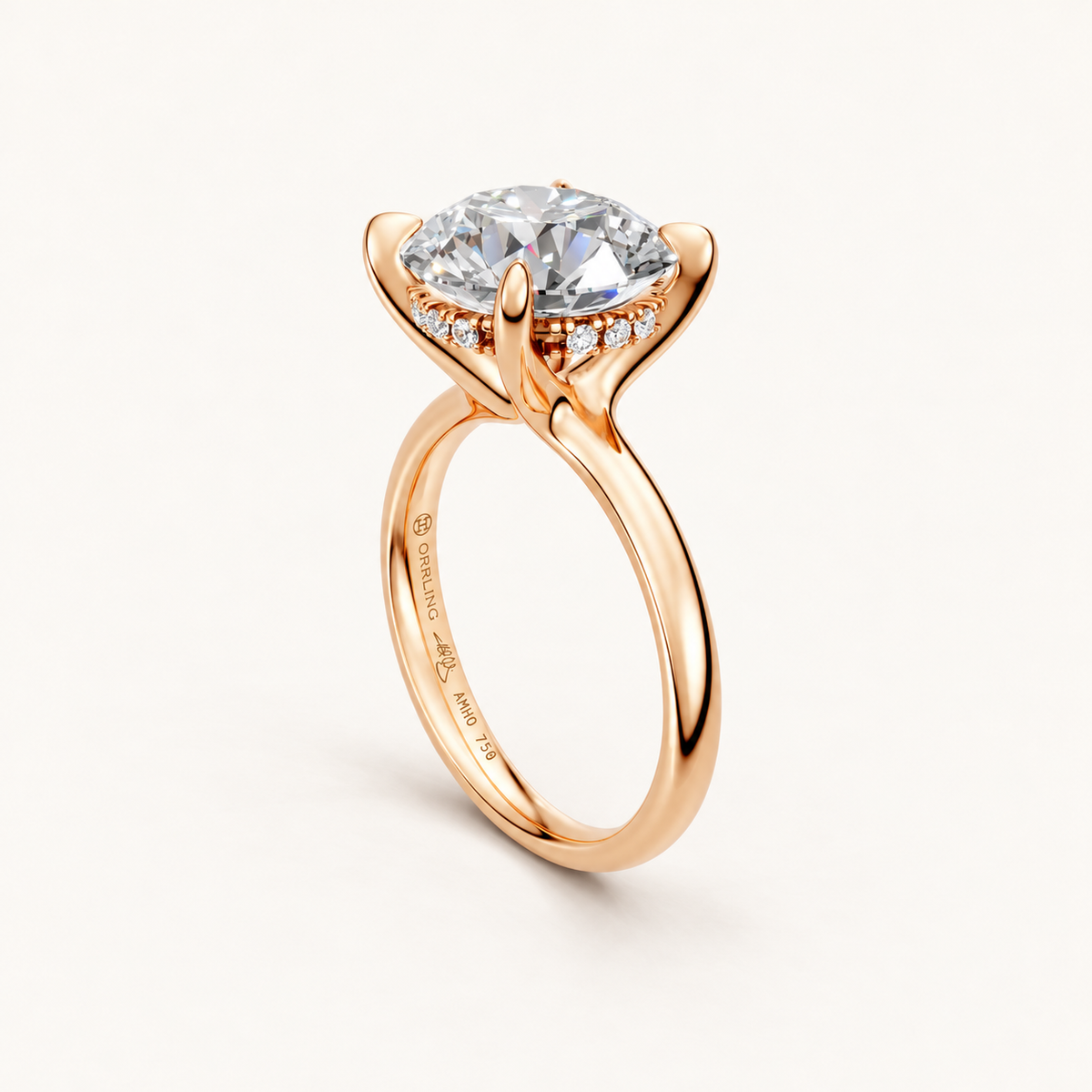 Velune 18K rose gold, subtle Orrling engraving