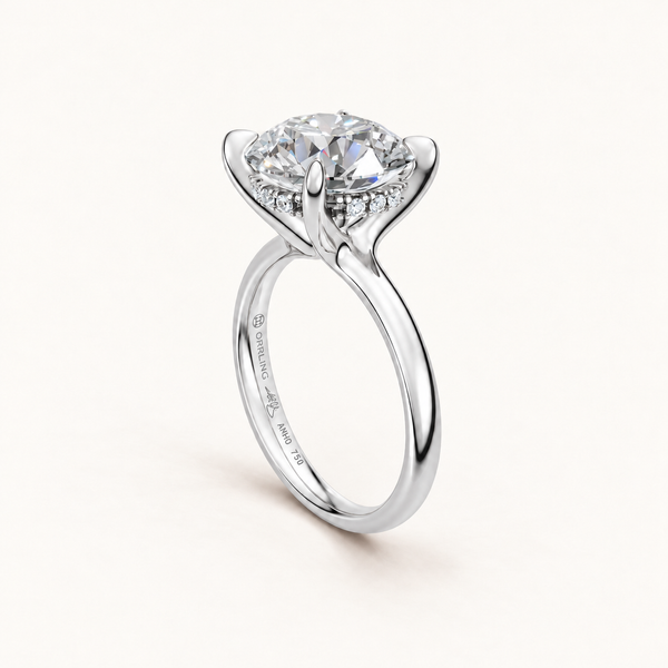 Velune 18K white gold, subtle Orrling engraving