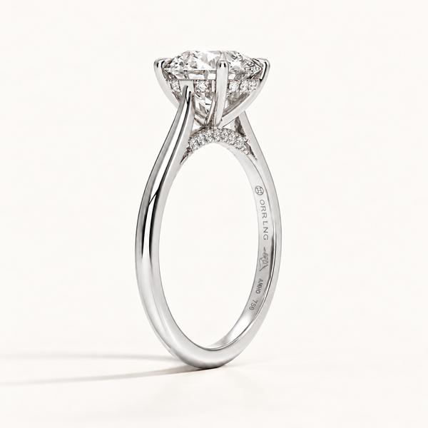 Reverelle 18K white gold, subtle Orrling engraving