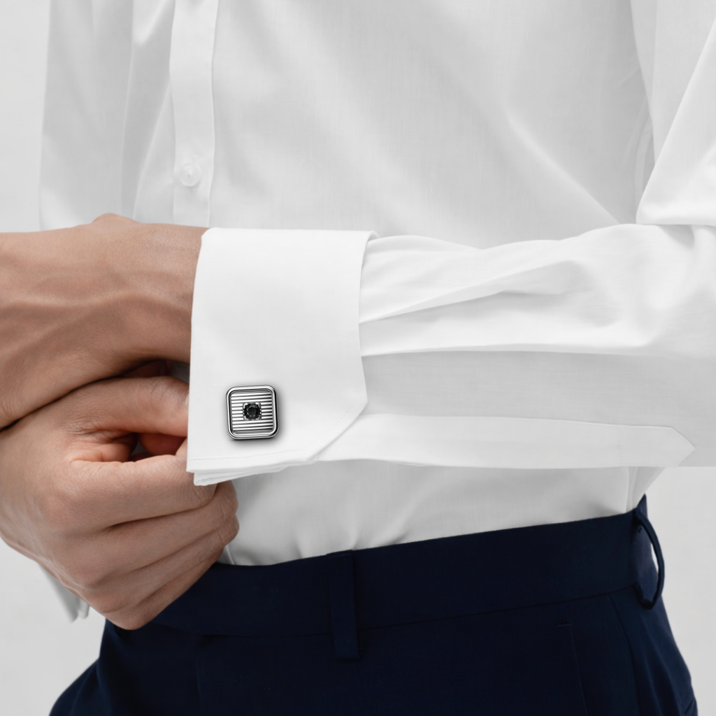 FRAME CUFFLINK BLK DIAMOND
