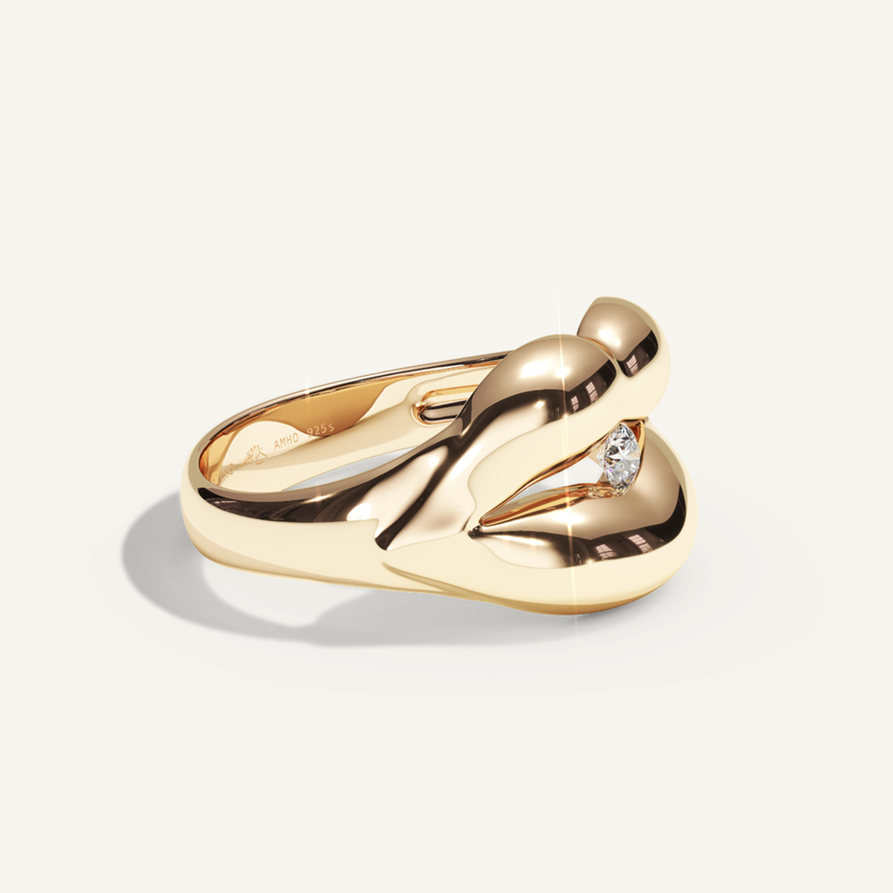Vermilion zone diamond bite ring – retusch