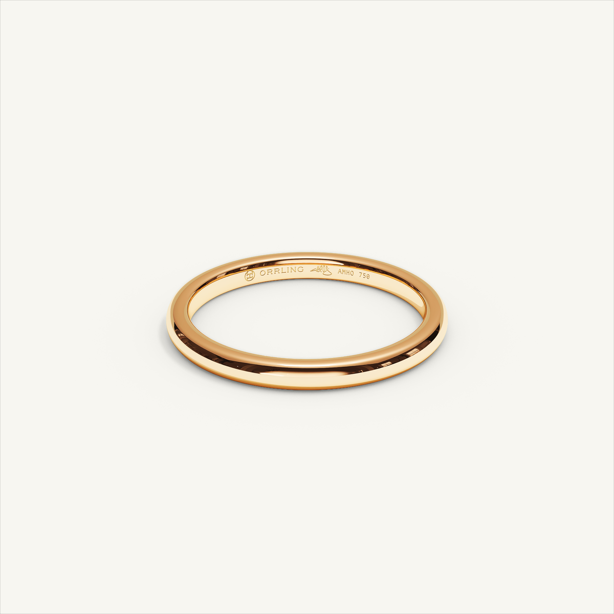 ARCADIA 2 mm — 18K rose gold plain wedding band, product view 0