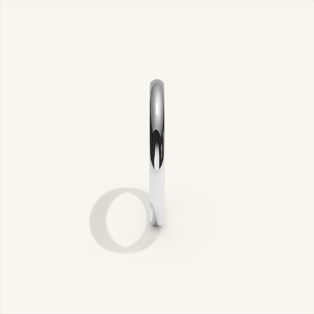 ARCADIA 2 mm — 18K white gold plain wedding band, product view 3