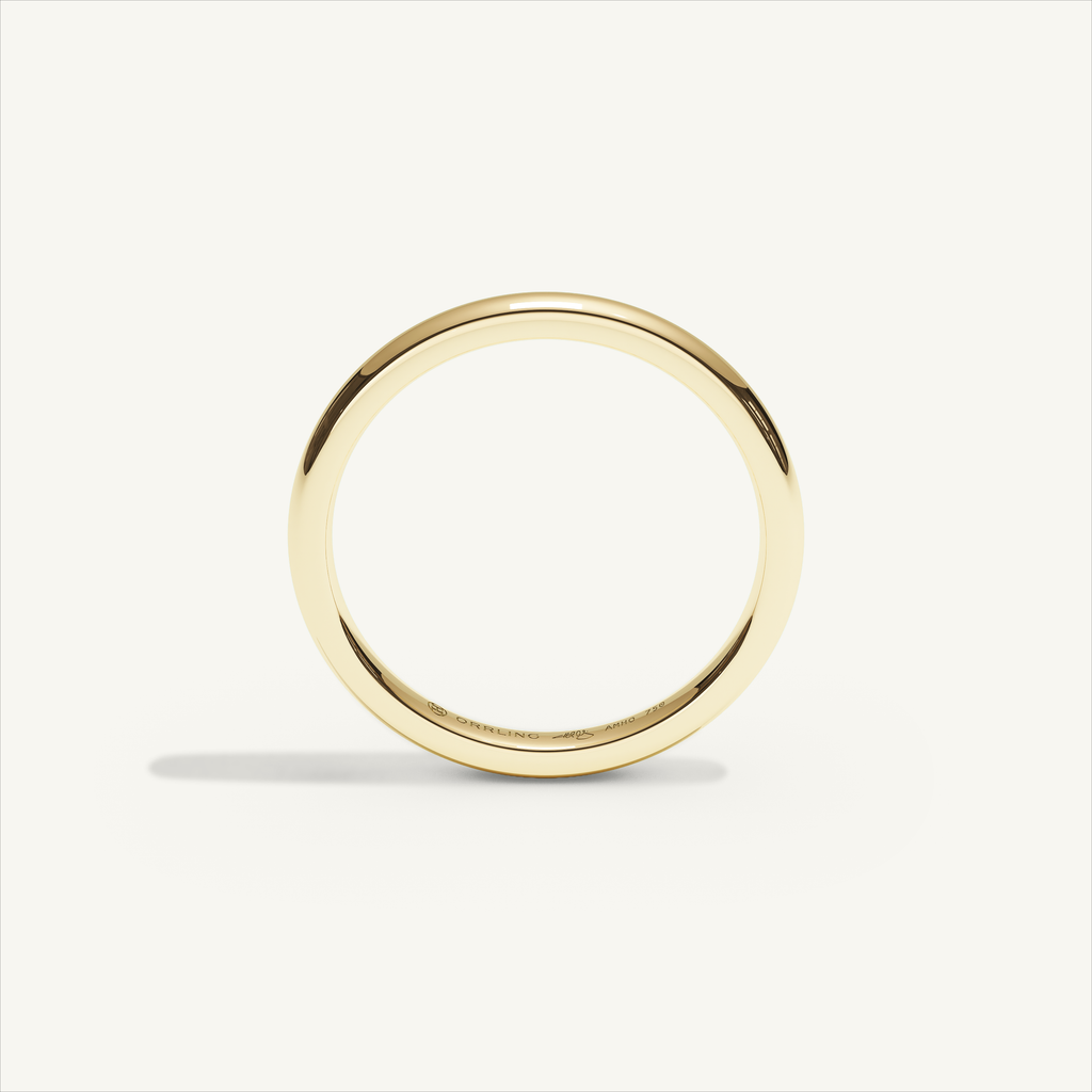 ARCADIA 2 mm — 18K yellow gold plain wedding band, product view 2