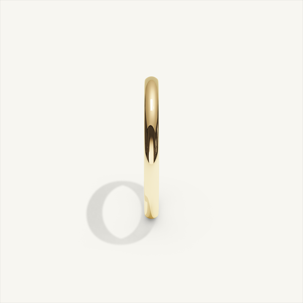 ARCADIA 2 mm — 18K yellow gold plain wedding band, product view 3