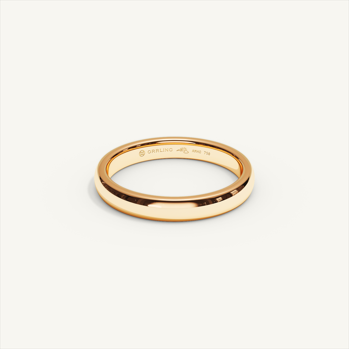ARCADIA 3 mm — 18K rose gold plain wedding band, product view 0