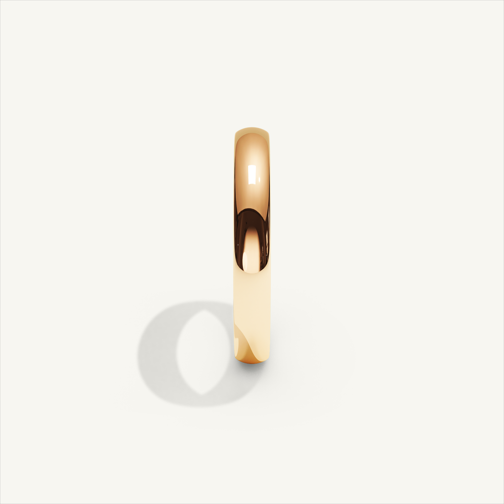 ARCADIA 3 mm — 18K rose gold plain wedding band, product view 3