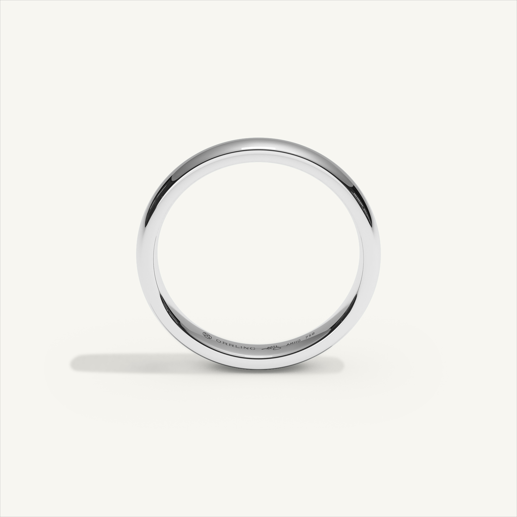 ARCADIA 3 mm — 18K white gold plain wedding band, product view 2