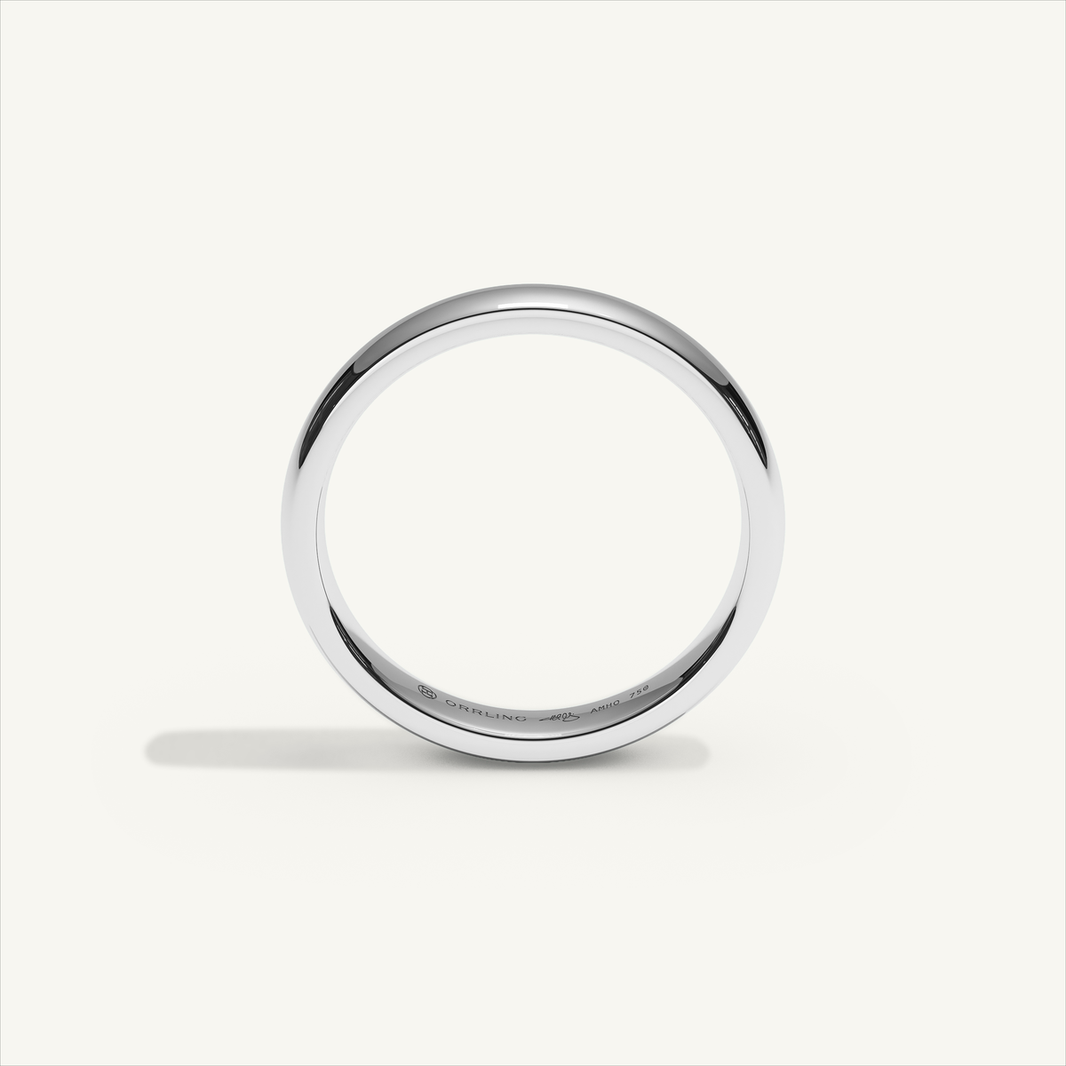 ARCADIA 3 mm — 18K white gold plain wedding band, product view 2