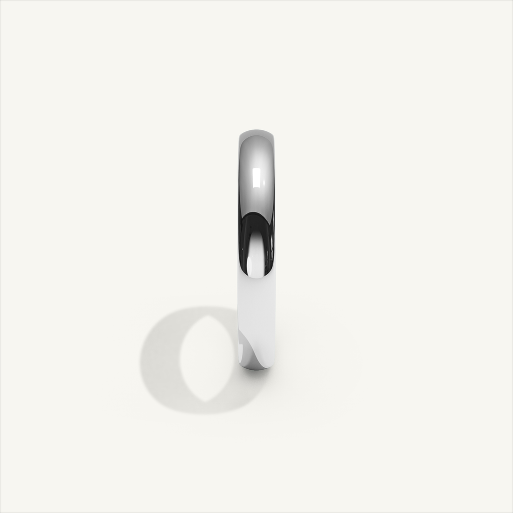 ARCADIA 3 mm — 18K white gold plain wedding band, product view 3