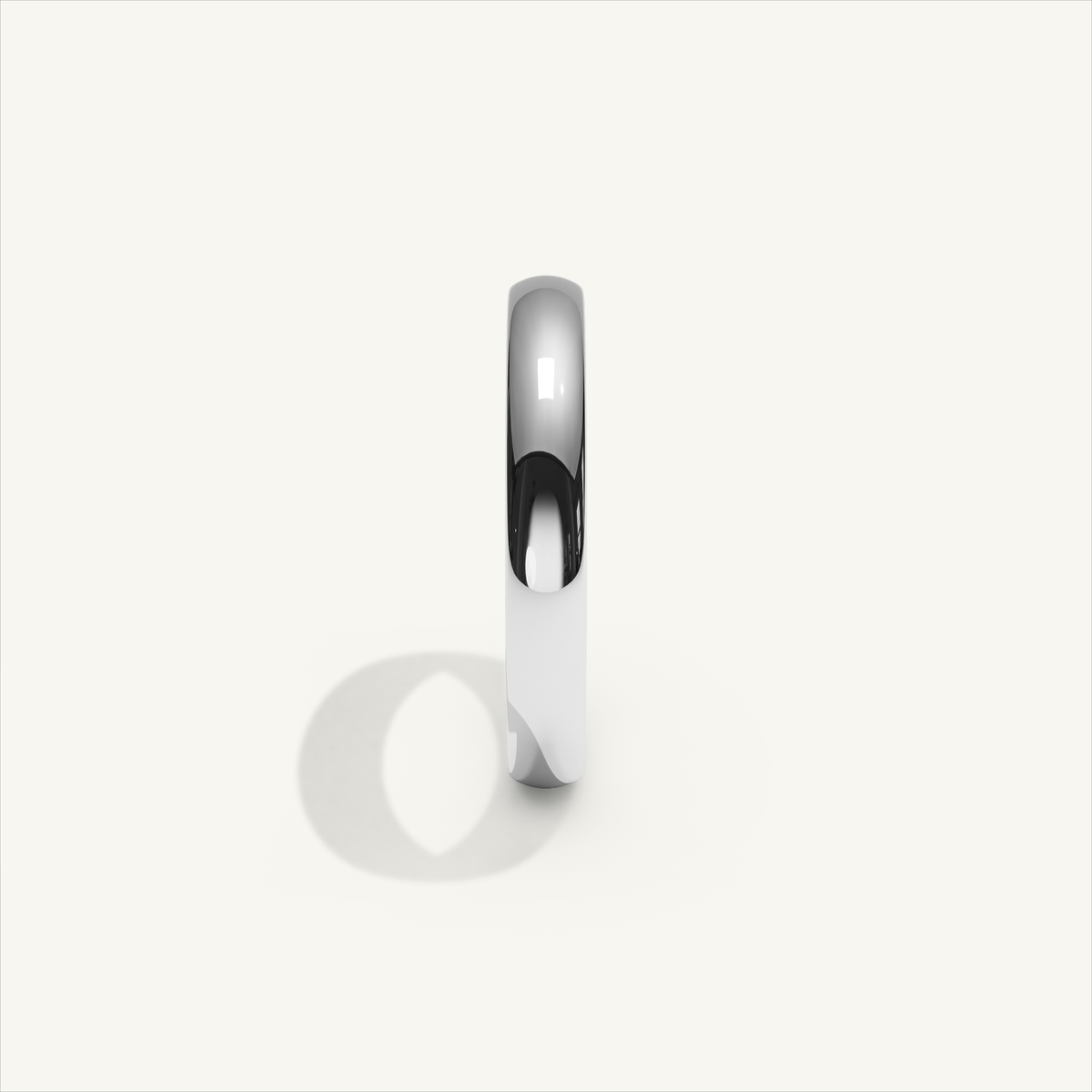 ARCADIA 3 mm — 18K white gold plain wedding band, product view 3