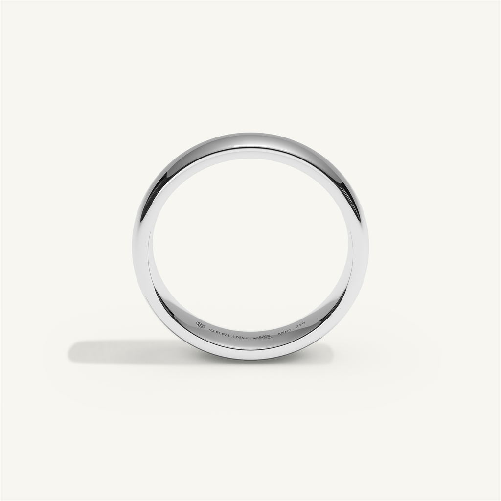 ARCADIA 4 mm — 18K white gold plain wedding band, product view 2