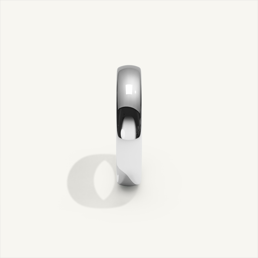 ARCADIA 4 mm — 18K white gold plain wedding band, product view 3