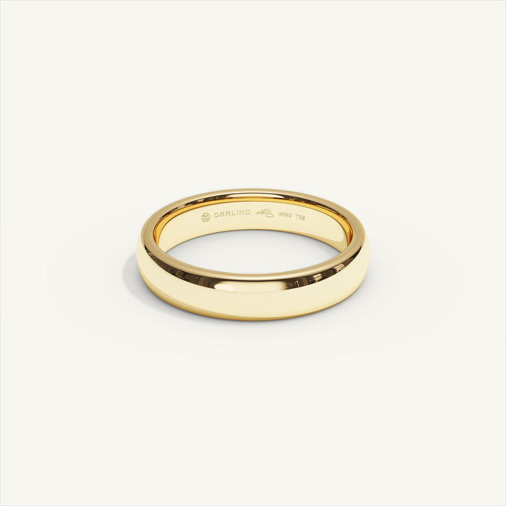 ARCADIA 4 mm — 18K yellow gold plain wedding band, product view 0