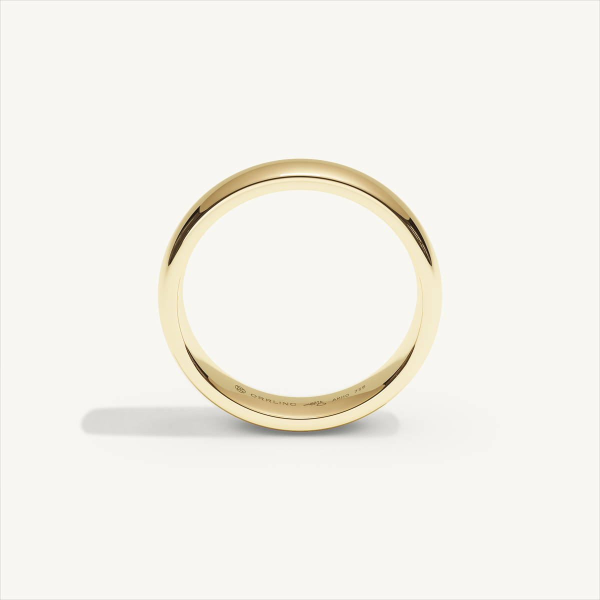 ARCADIA 4 mm — 18K yellow gold plain wedding band, product view 2