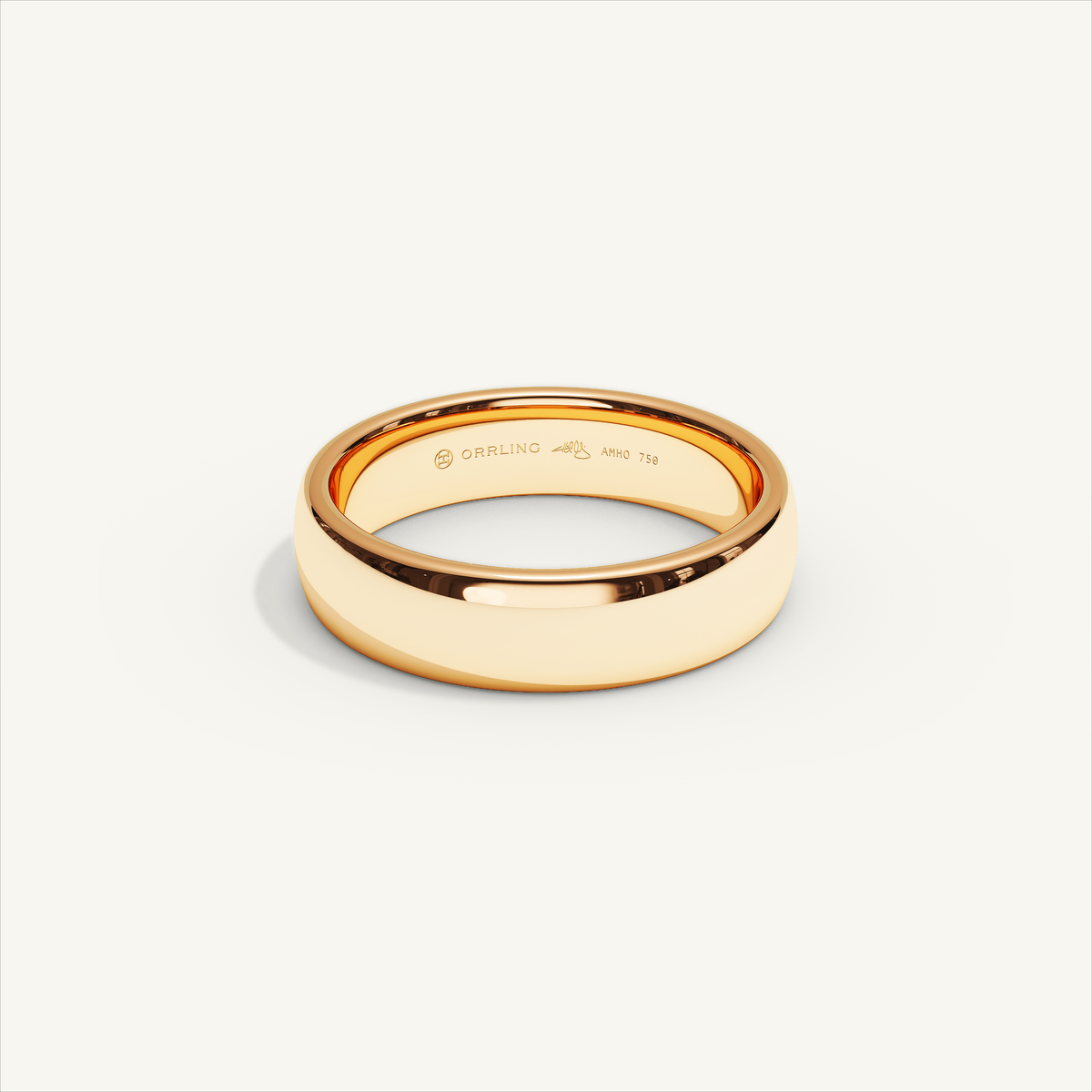 ARCADIA 5 mm — 18K rose gold plain wedding band, product view 0