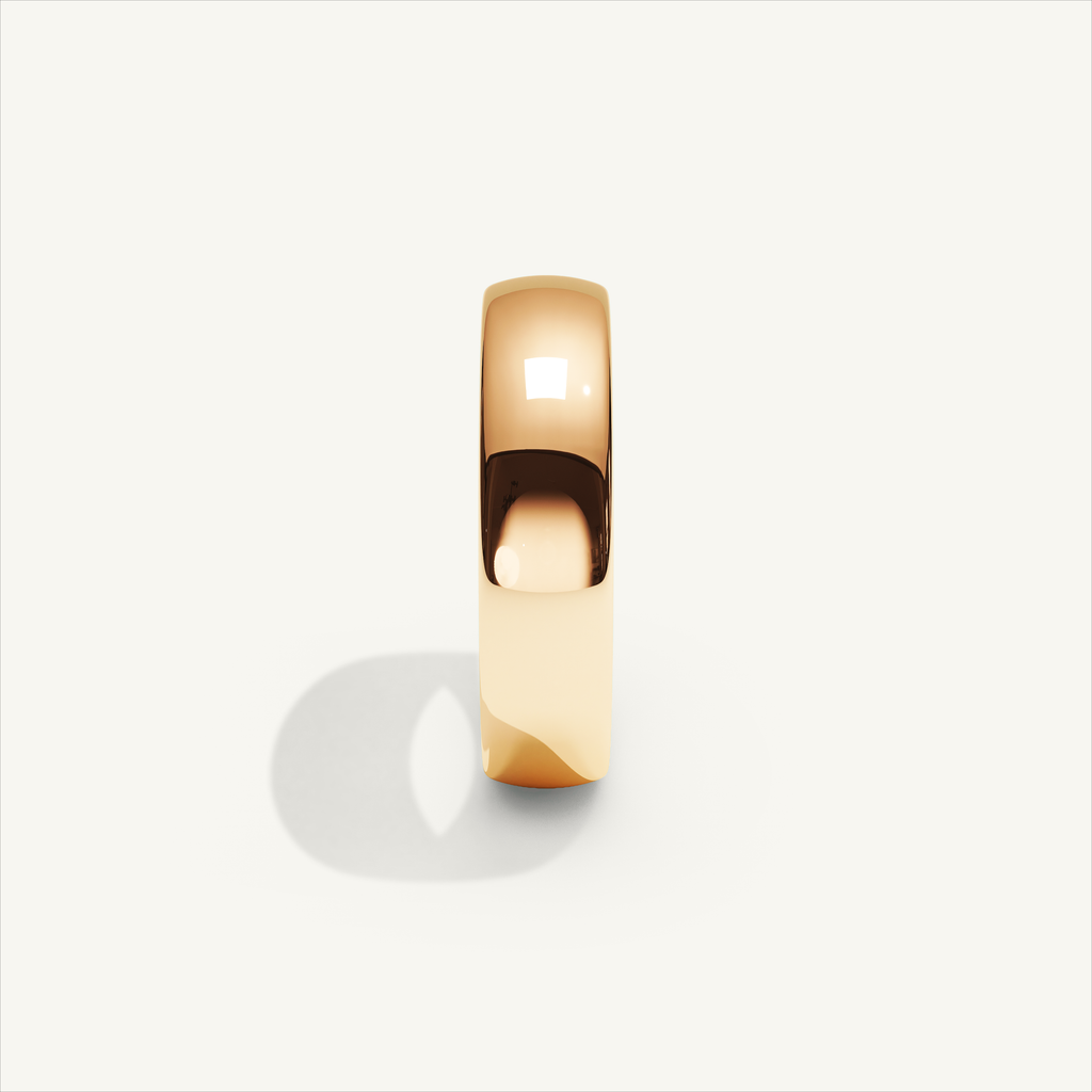 ARCADIA 5 mm — 18K rose gold plain wedding band, product view 3