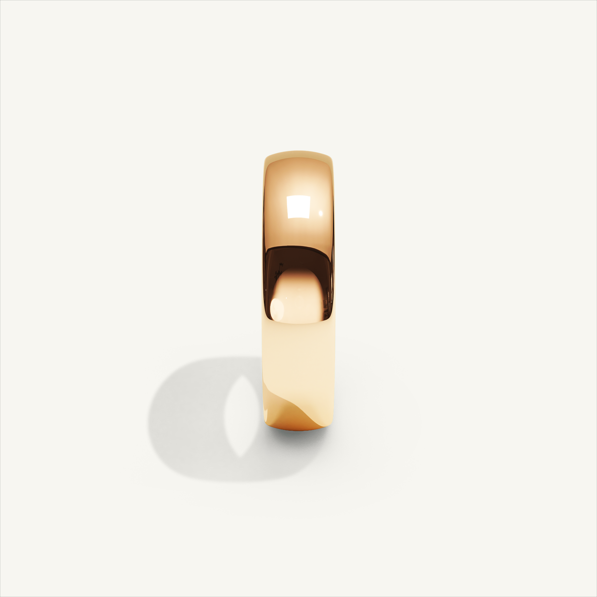 ARCADIA 5 mm — 18K rose gold plain wedding band, product view 3