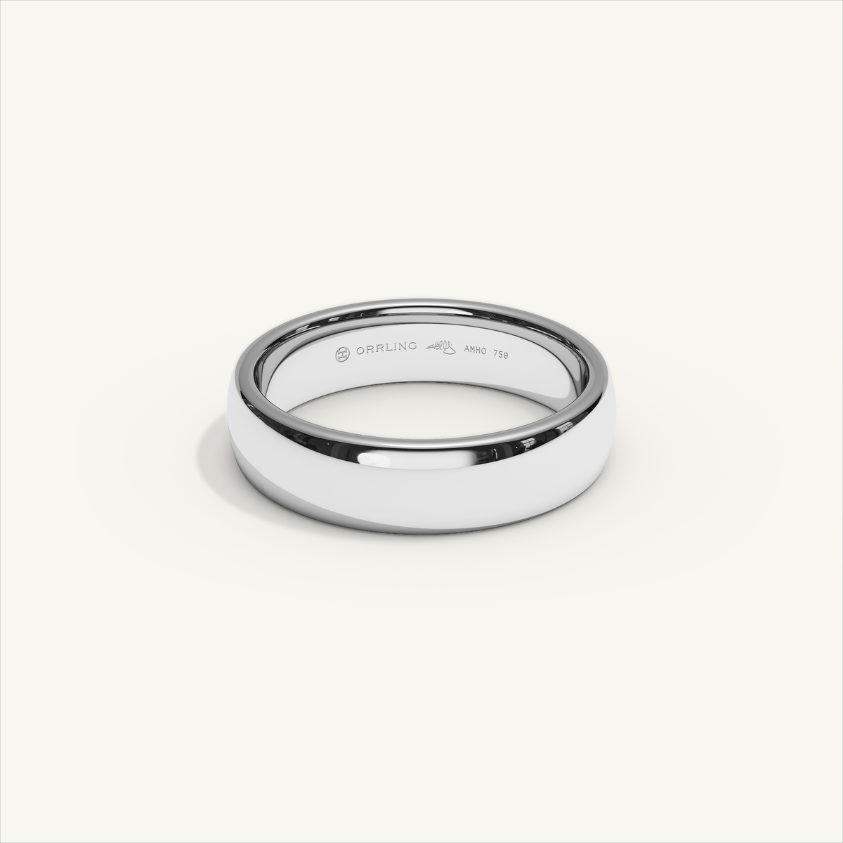 ARCADIA 5 mm — 18K white gold plain wedding band, product view 0