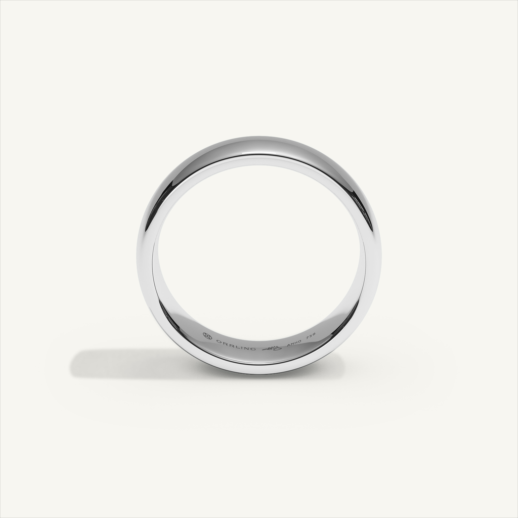 ARCADIA 5 mm — 18K white gold plain wedding band, product view 2