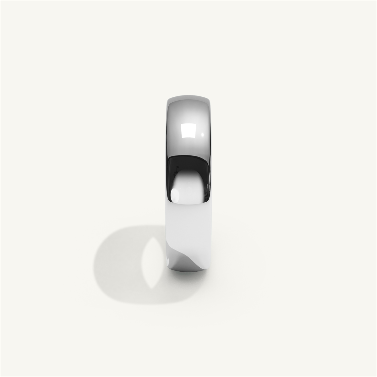 ARCADIA 5 mm — 18K white gold plain wedding band, product view 3