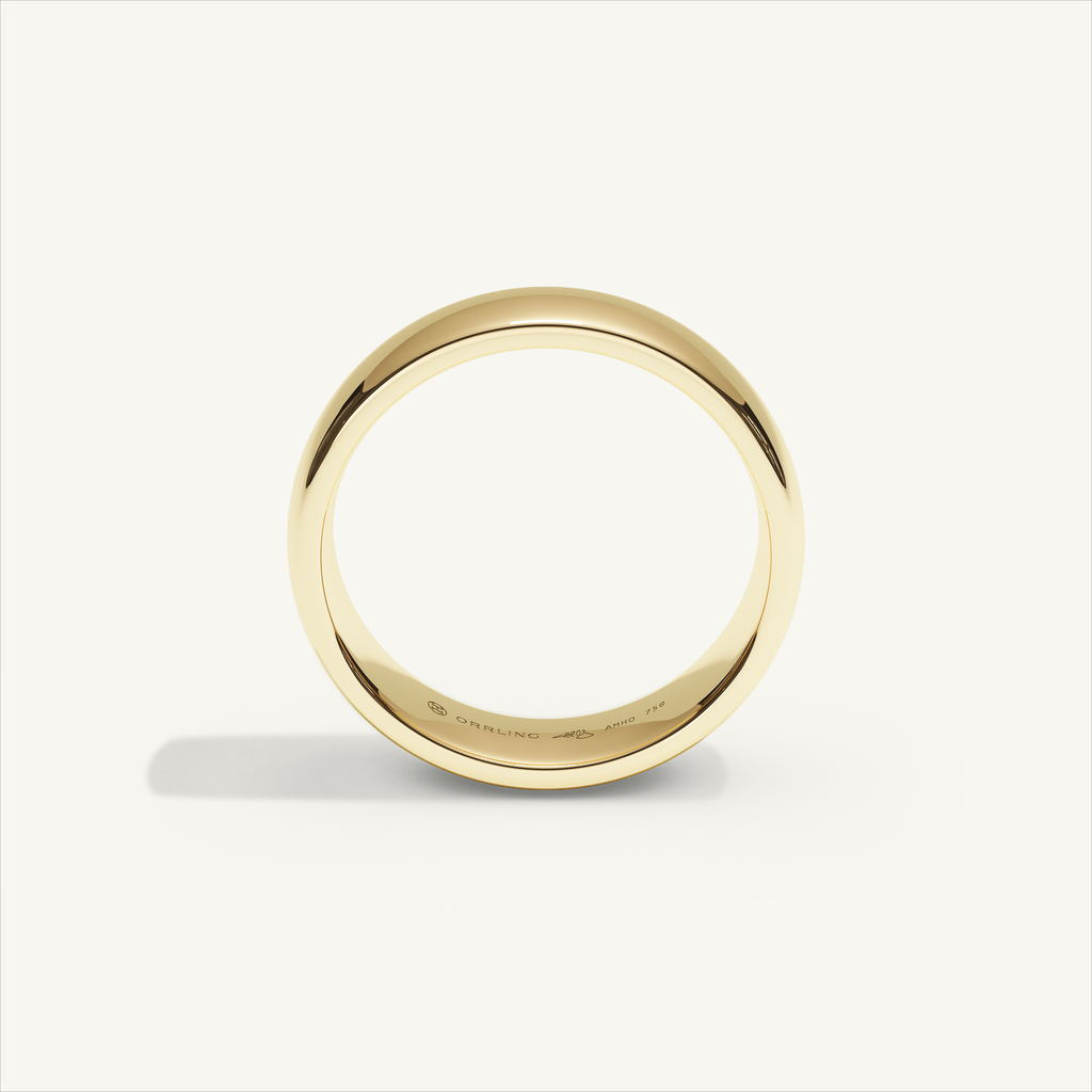 ARCADIA 5 mm — 18K yellow gold plain wedding band, product view 2